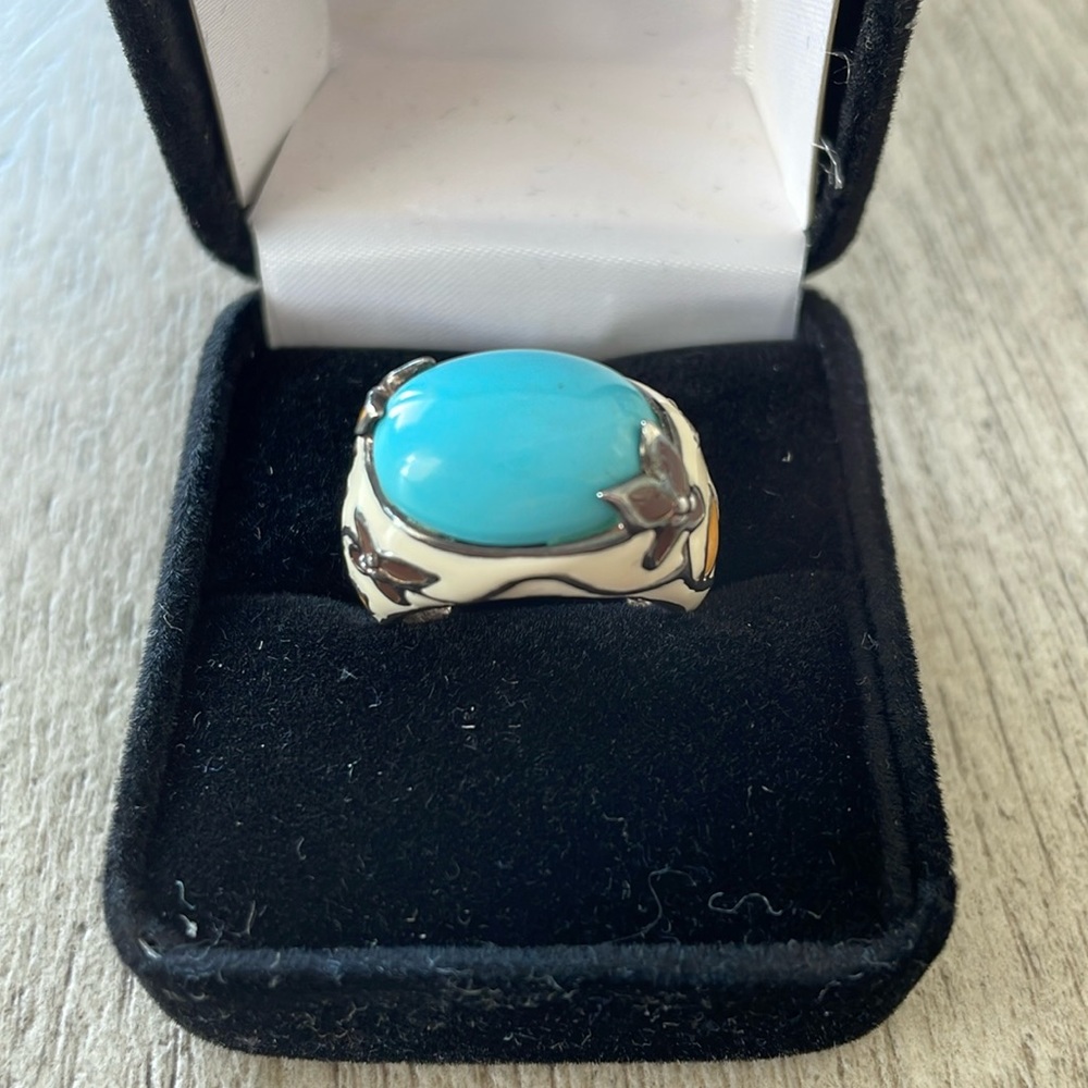 David Sigal Sterling Silver Enamel ring